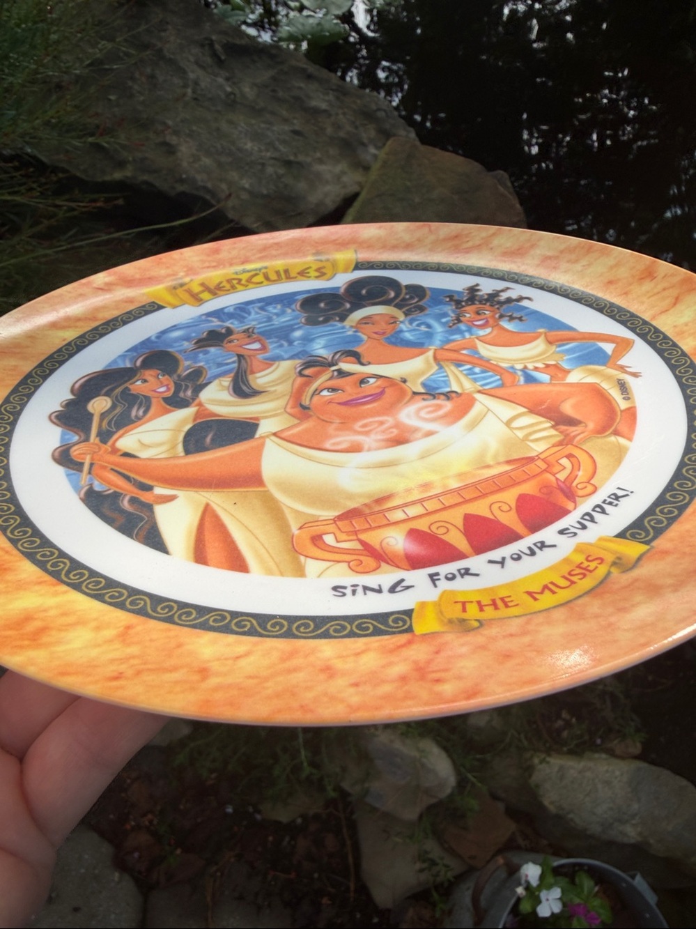 Disney Hercules Muses Orange Decorative Party Plate - Picture 2 of 4